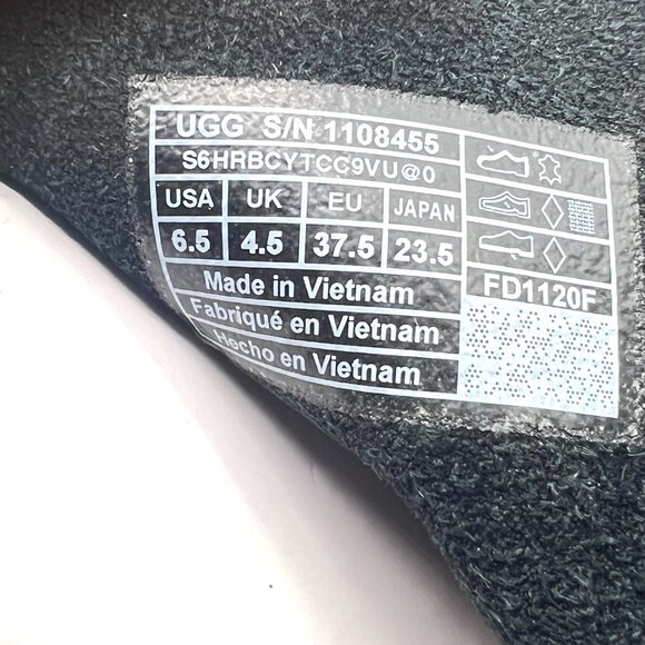 Ugg Womens Size 6.5 6.5M Breeda Black Suede Leather Ankle‎ Boots Shoes - Picture 16 of 16